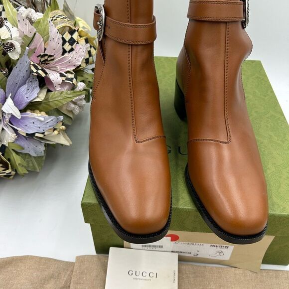 Men, Gucci, leather ankle boots size 9, made in Italy - Picture 4 of 12